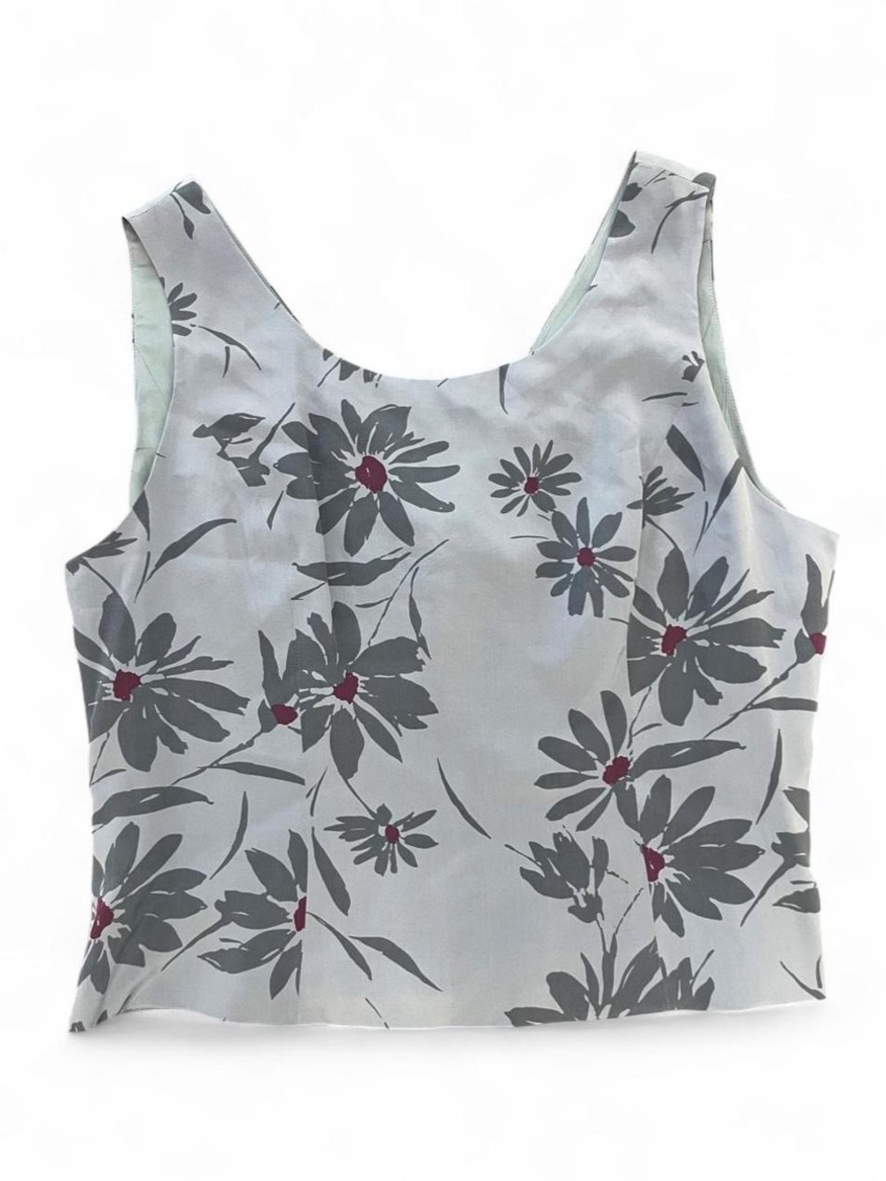 Vintage Adrianna Papell 100% Silk Floral Tank Top Size 16